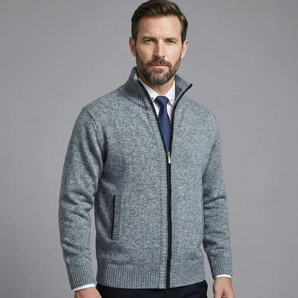 The Verona Zip-Front Knit Cardigan