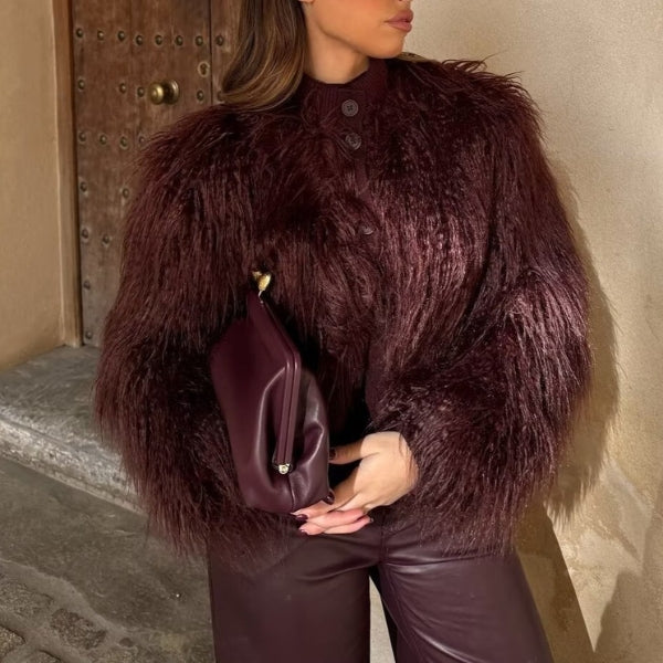 The Vienna Textured Faux-Fur Jacket