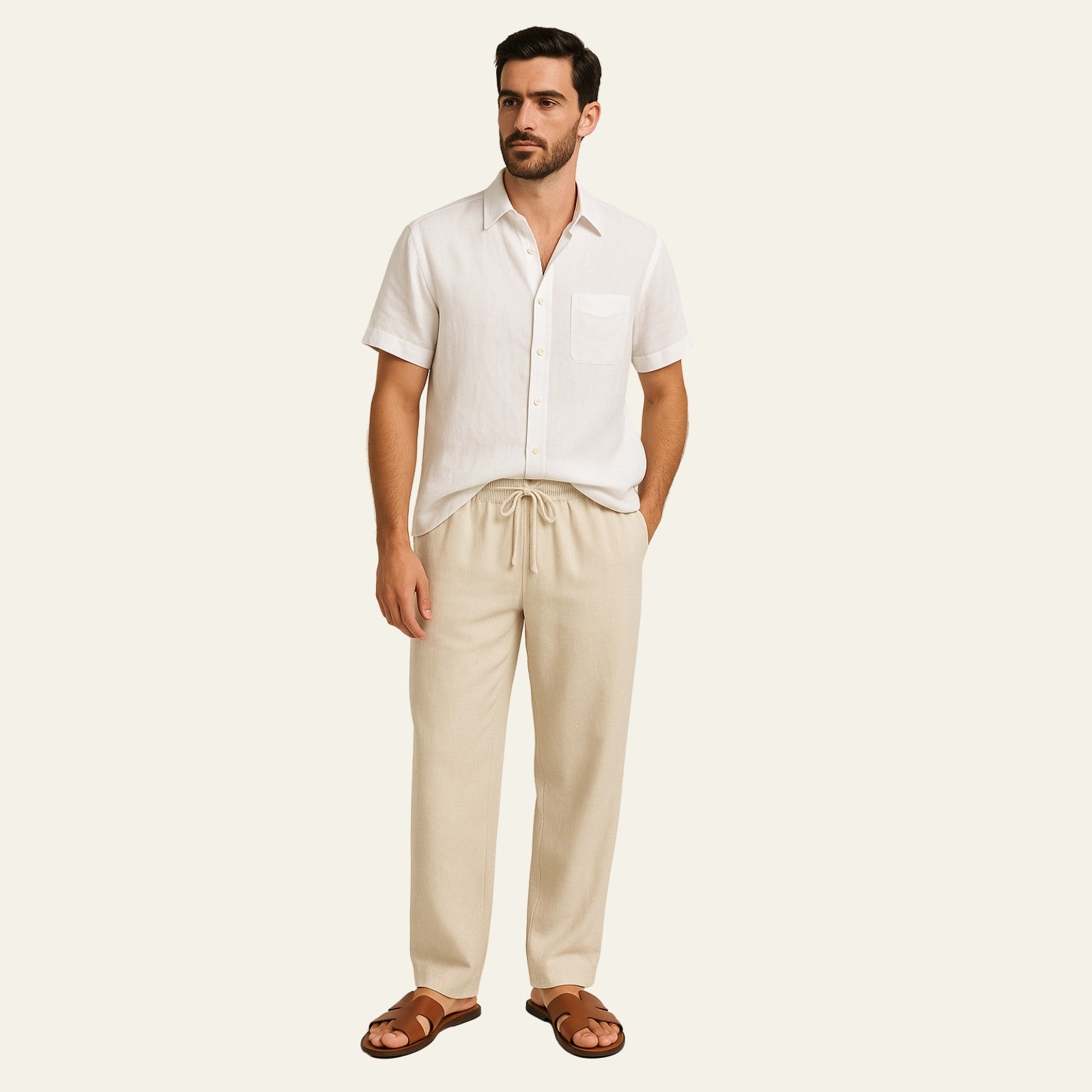 The Provençal Linen Set Beige