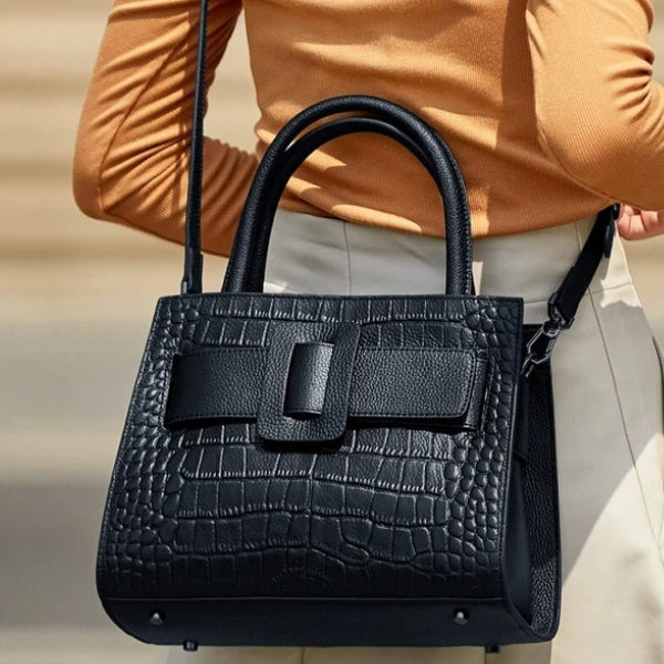 The Florence Buckle-Front Top-Handle Tote