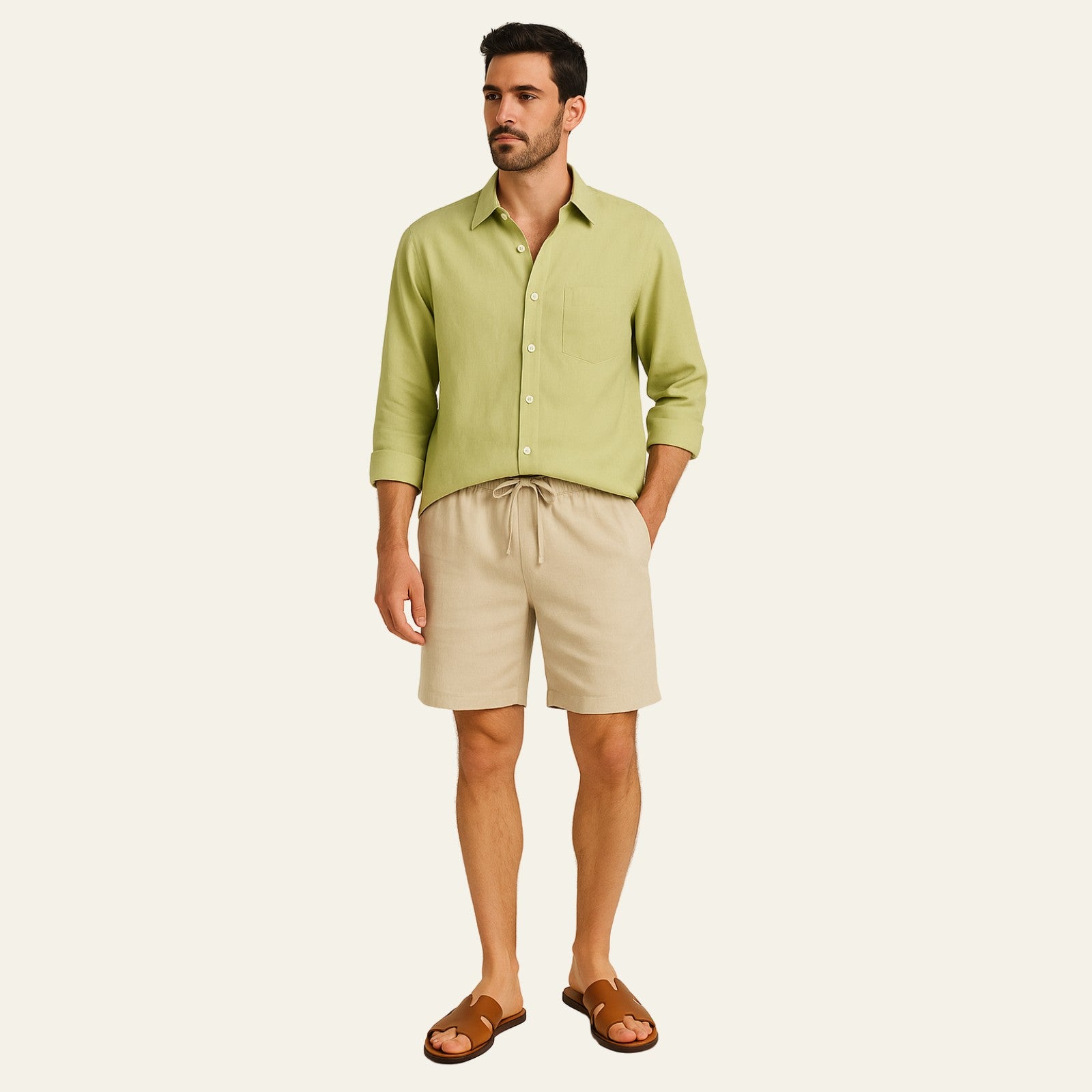 The Solstice Linen Set Beige