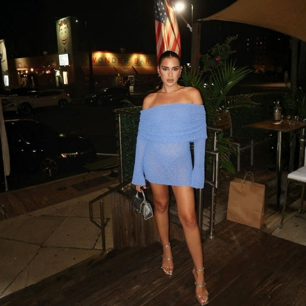 The Amalfi Off-Shoulder Knit Mini Dress