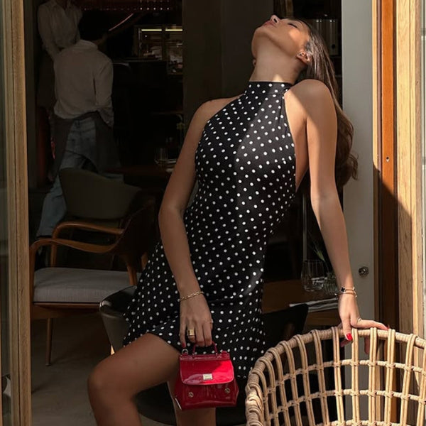 The St. Tropez Halter Polka-Dot Dress