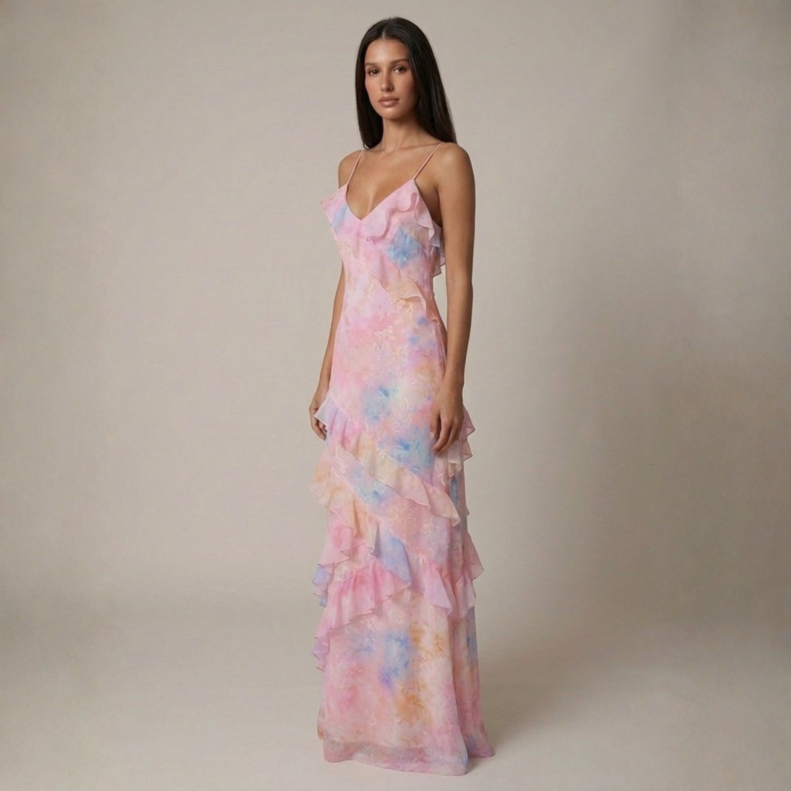 The Marbella Ruffle Tiered Maxi Dress