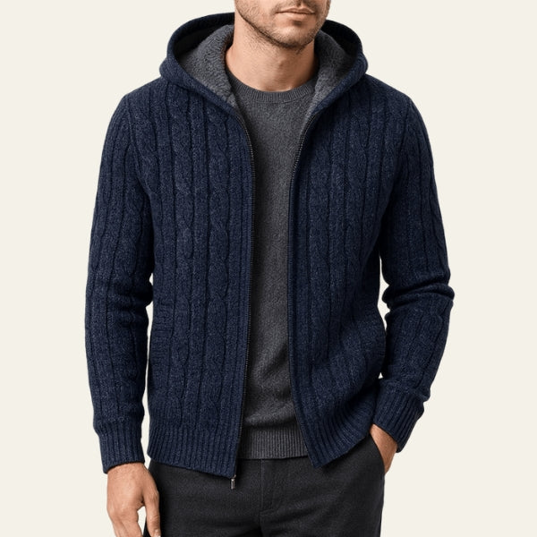 The Alpine Merino Wool Hooded Zip Cardigan