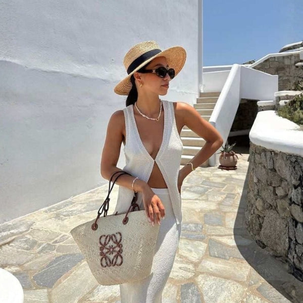 The Mallorca Logo-Detail Woven Tote