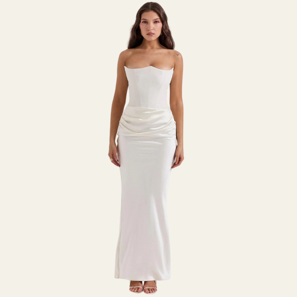 The Vienna Satin Evening Maxi Dress