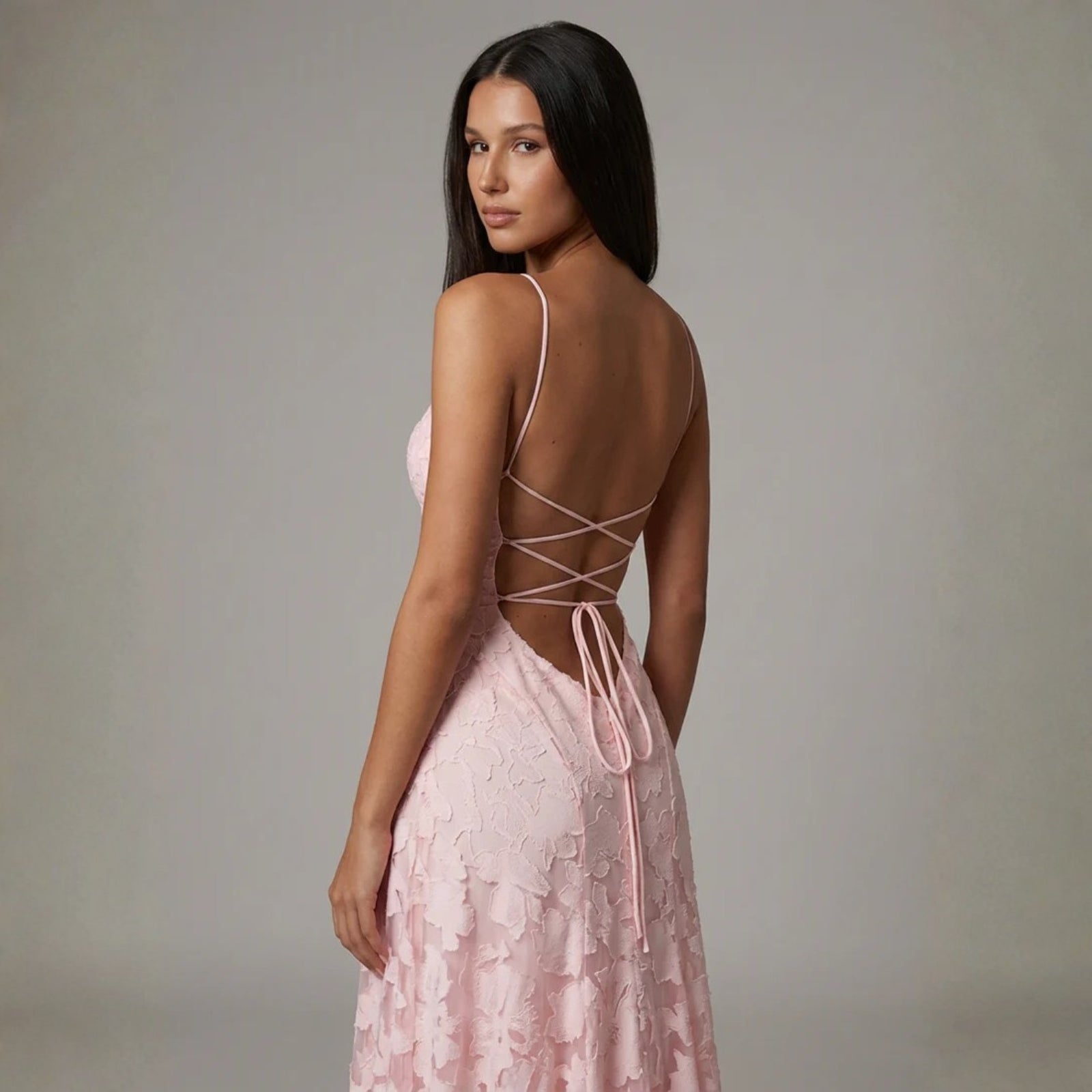 The Verona Lace-Up Back Maxi Dress