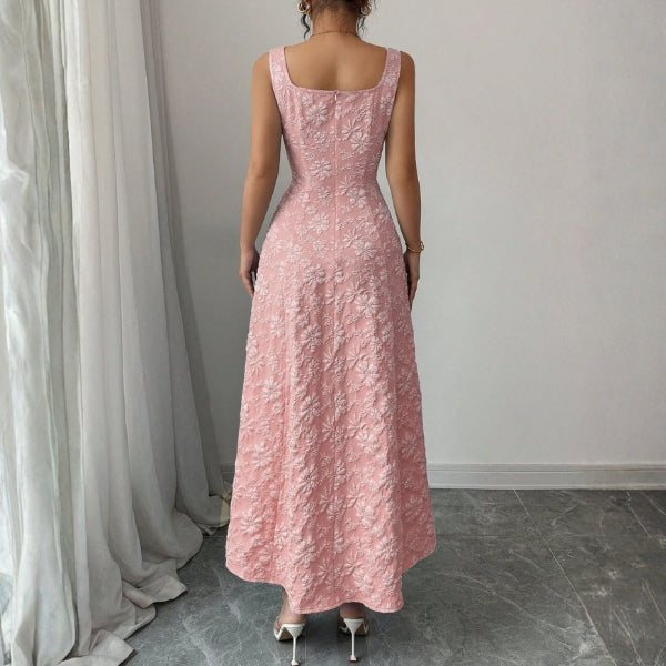 The Santorini Jacquard Floral Maxi Dress