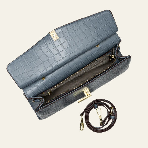 The Verona Croc-Embossed Top-Handle Handbag