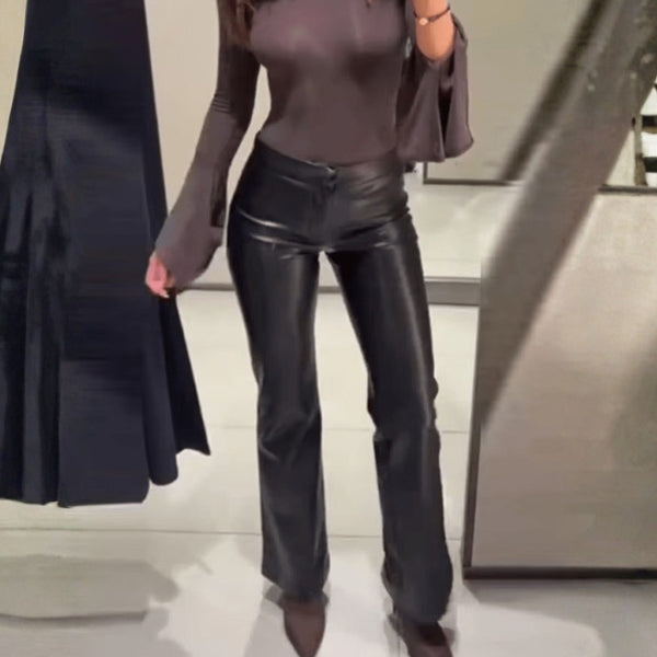 The Chelsea Flared Leather Trousers