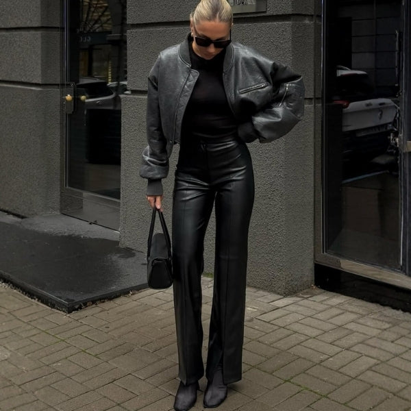 The Soho Flared Leather Pants
