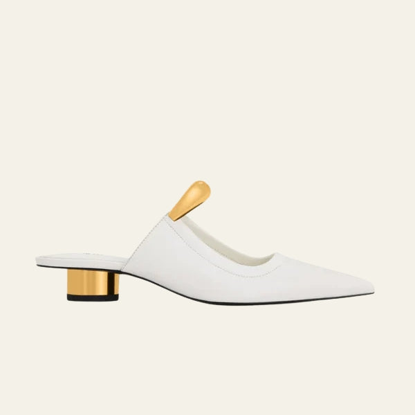The Roma Metallic-Accent Pointed Mules