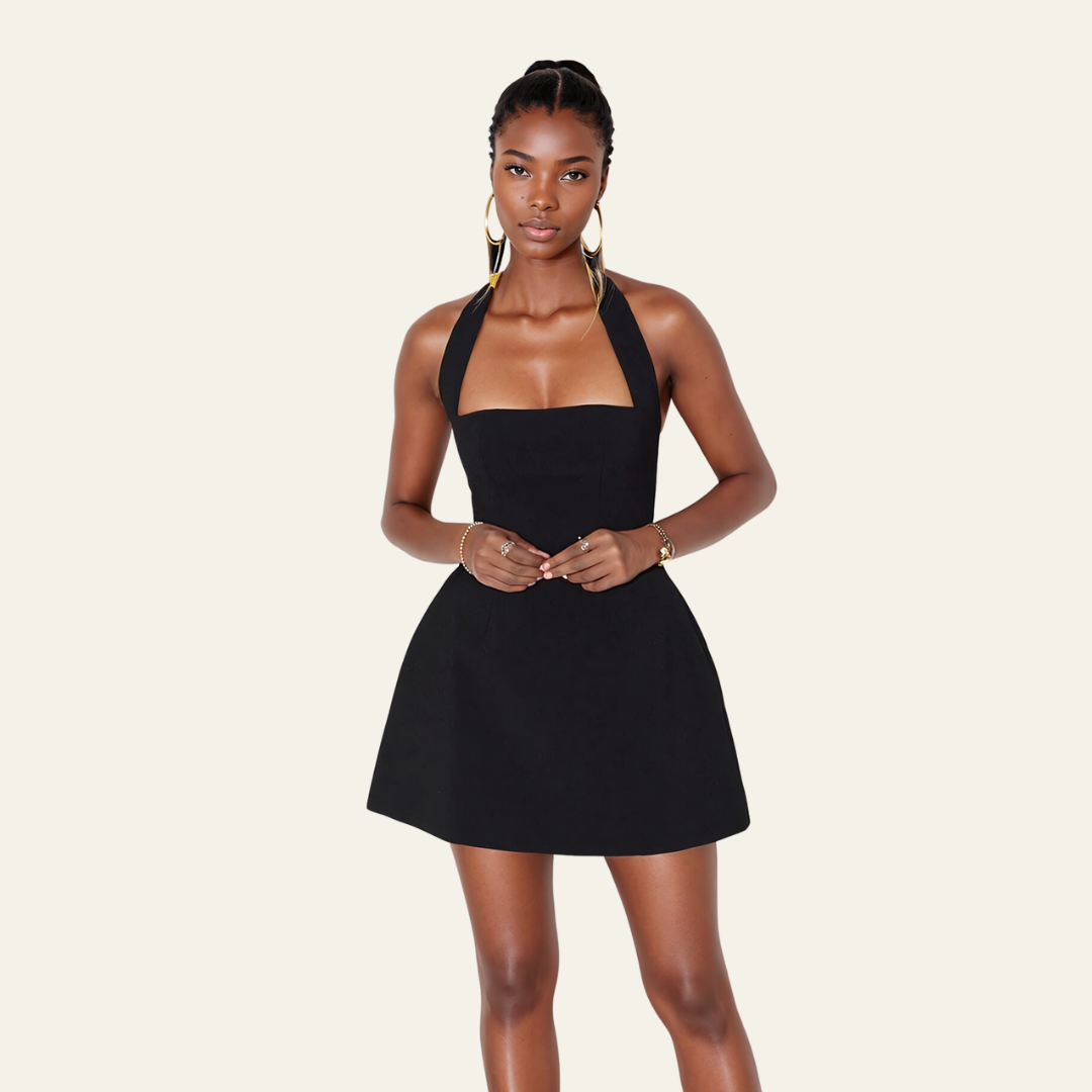 The Milan Structured Halter Mini Dress