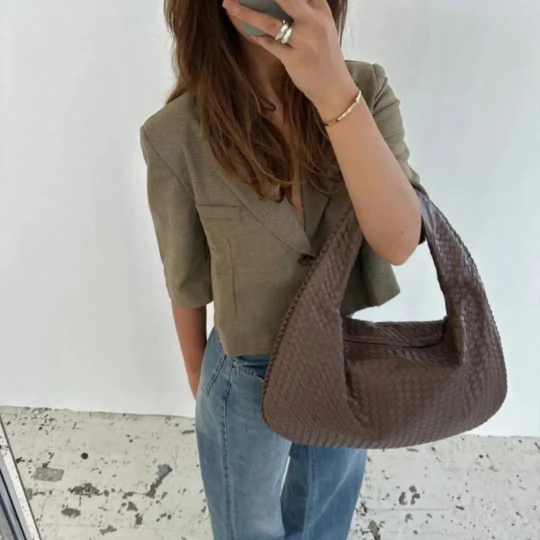 The Bordeaux Woven Leather Tote