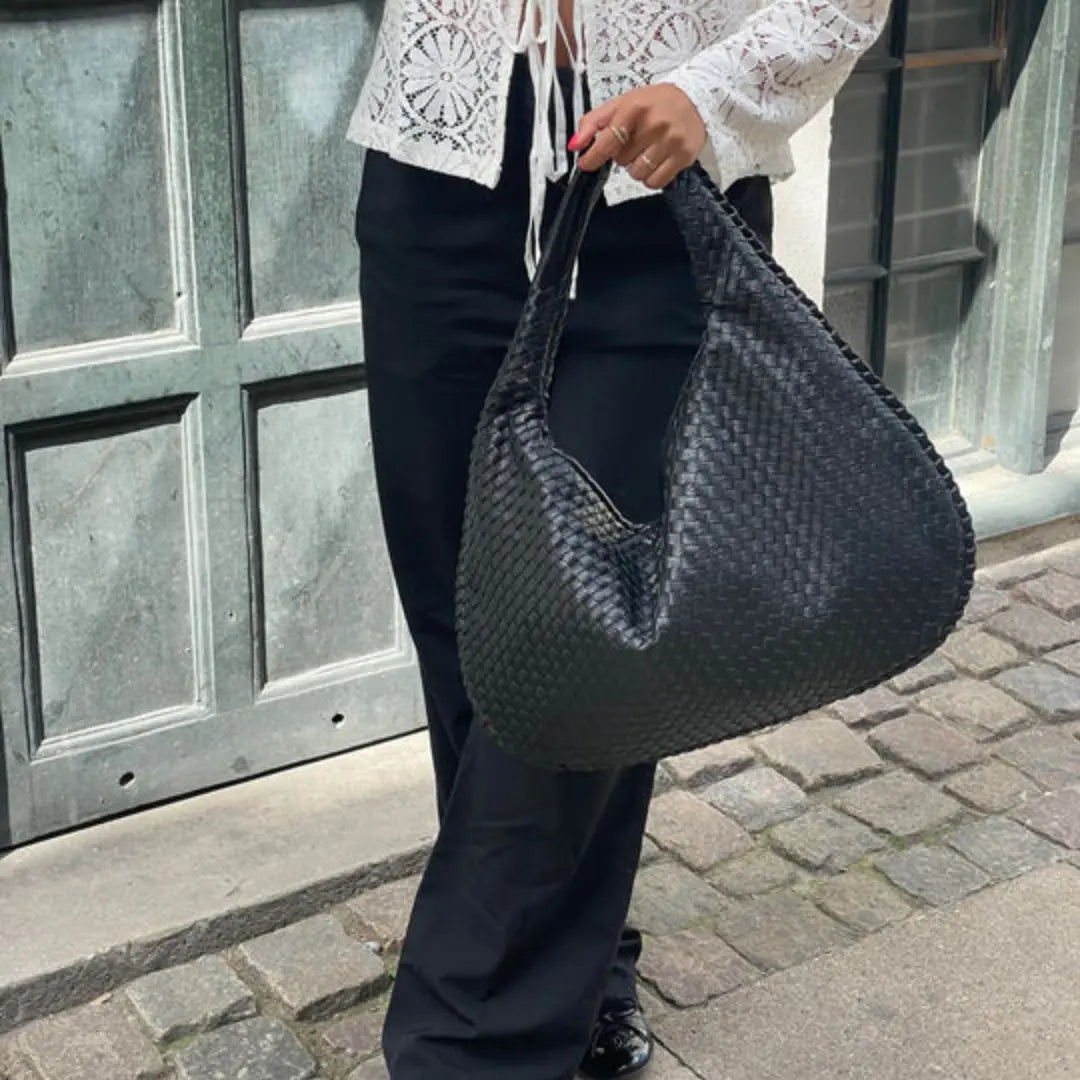 The Bordeaux Woven Leather Tote