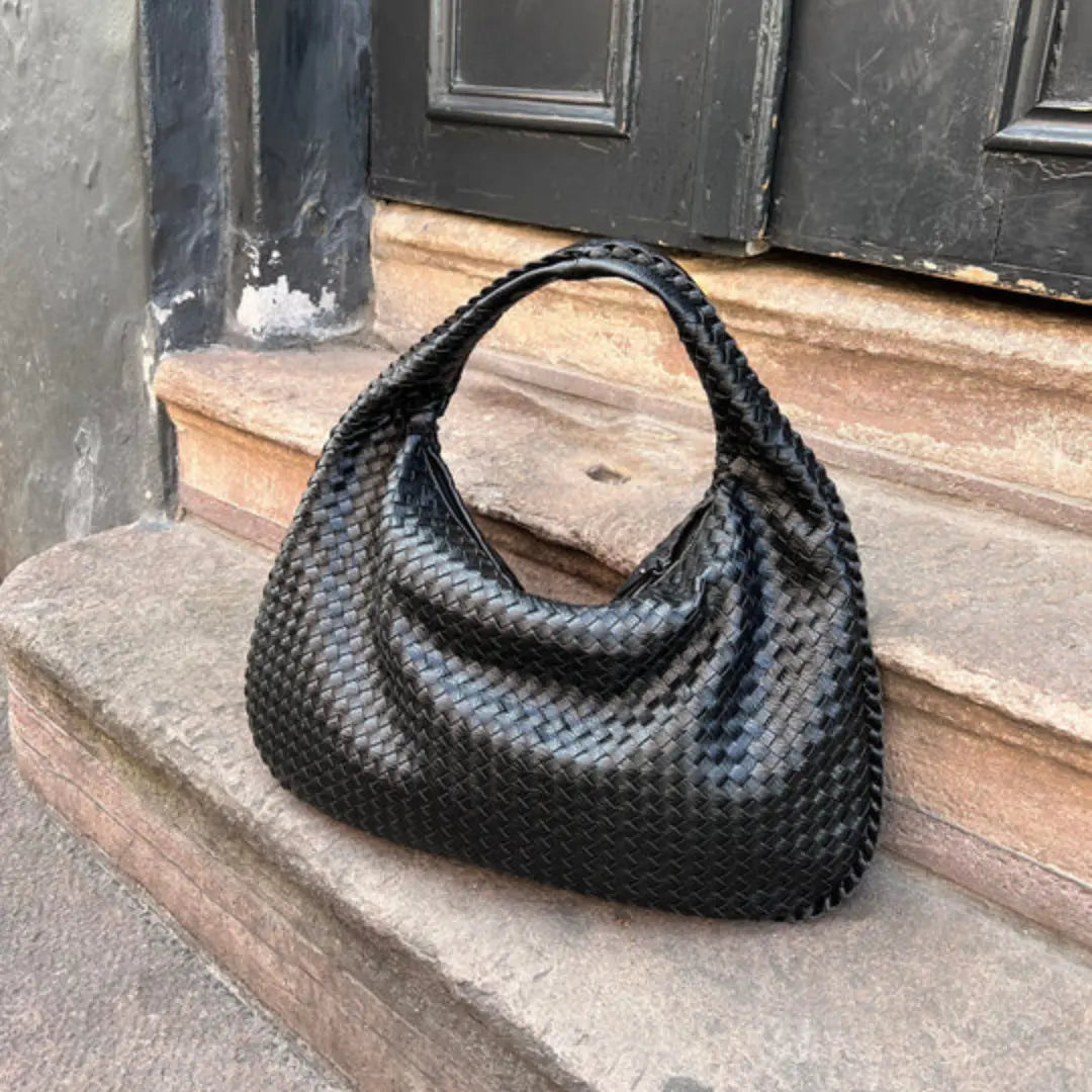 The Bordeaux Woven Leather Tote