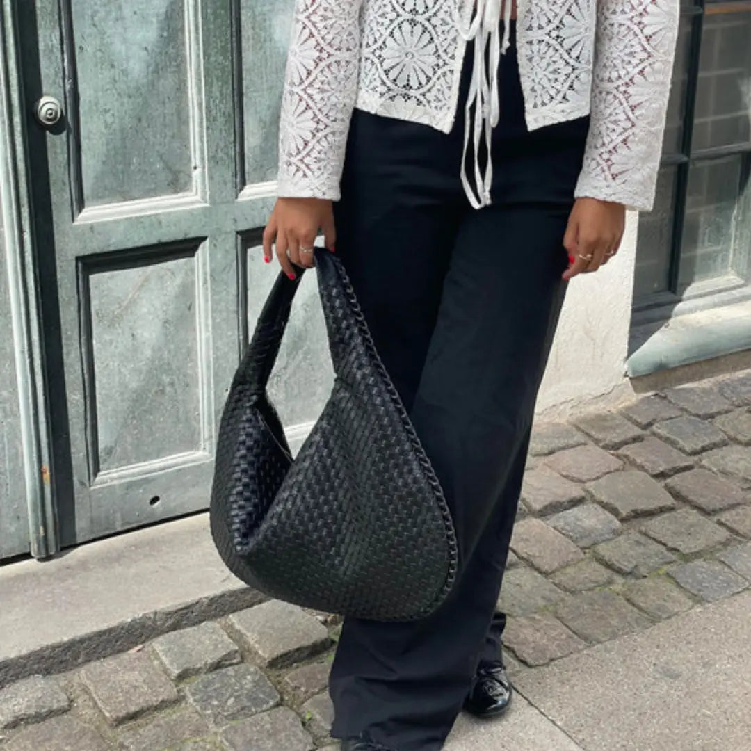 The Bordeaux Woven Leather Tote