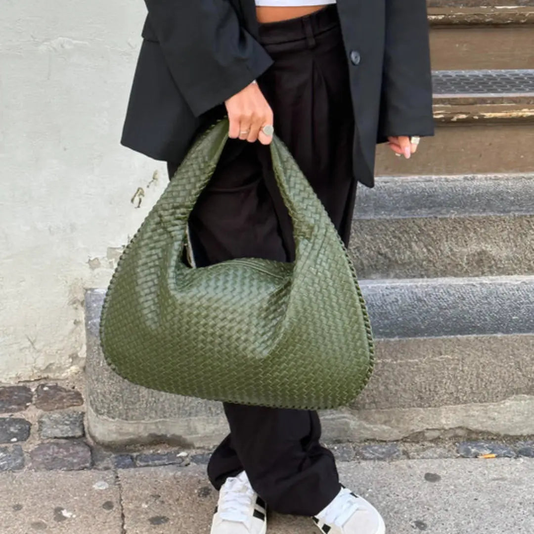 The Bordeaux Woven Leather Tote