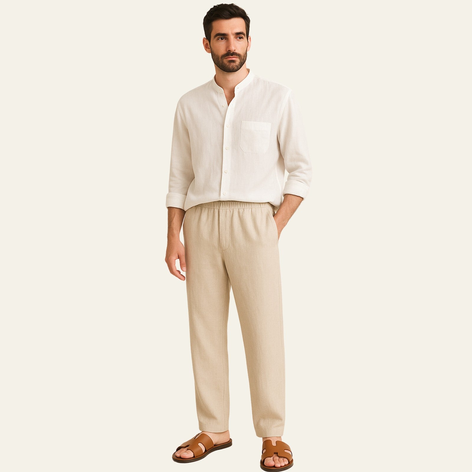 The Atlas Linen Set Beige