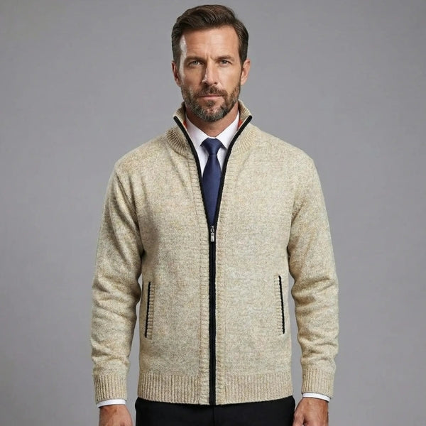 The Verona Zip-Front Knit Cardigan