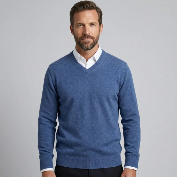 The Montreux Merino Wool V-Neck Knit