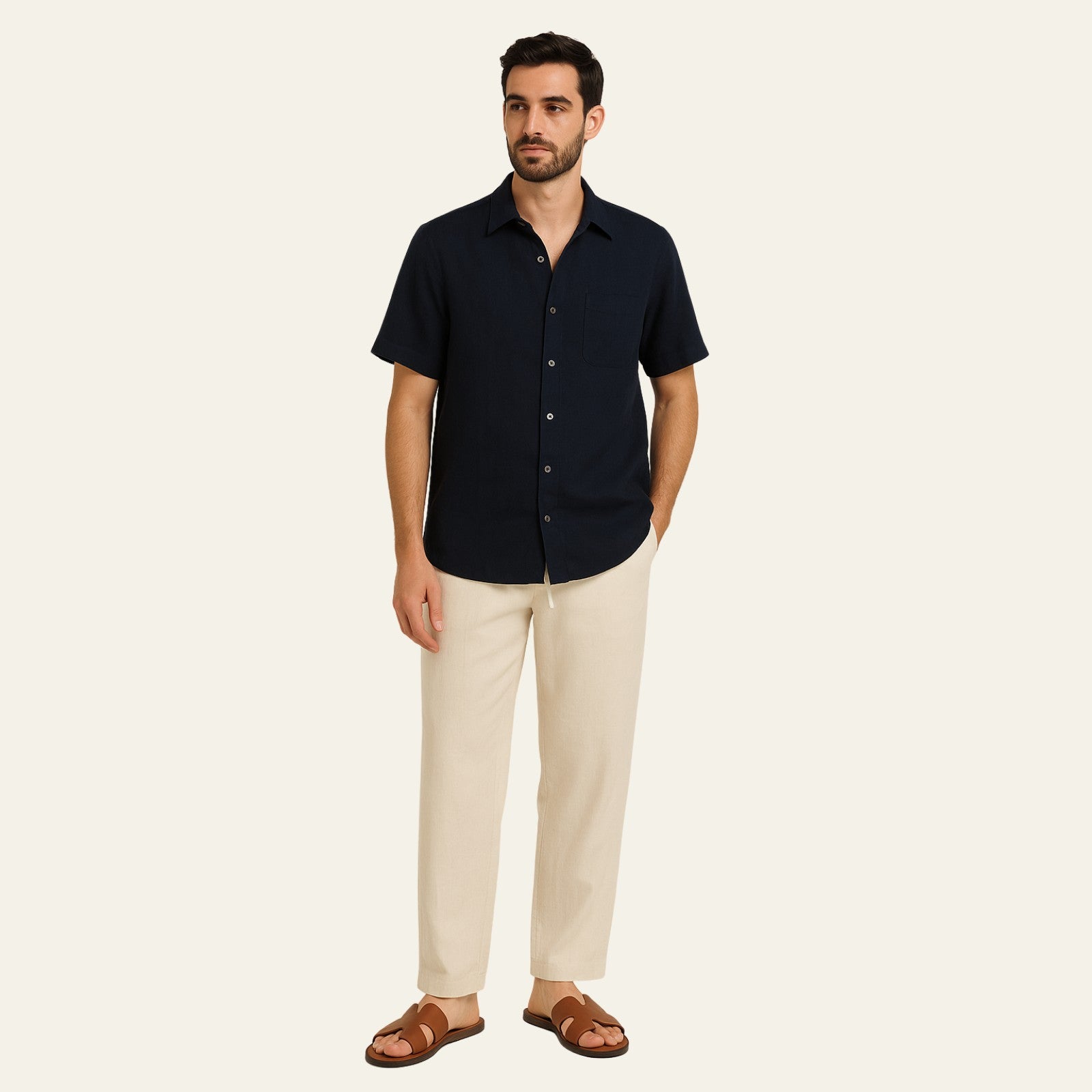 The Provençal Linen Set Beige