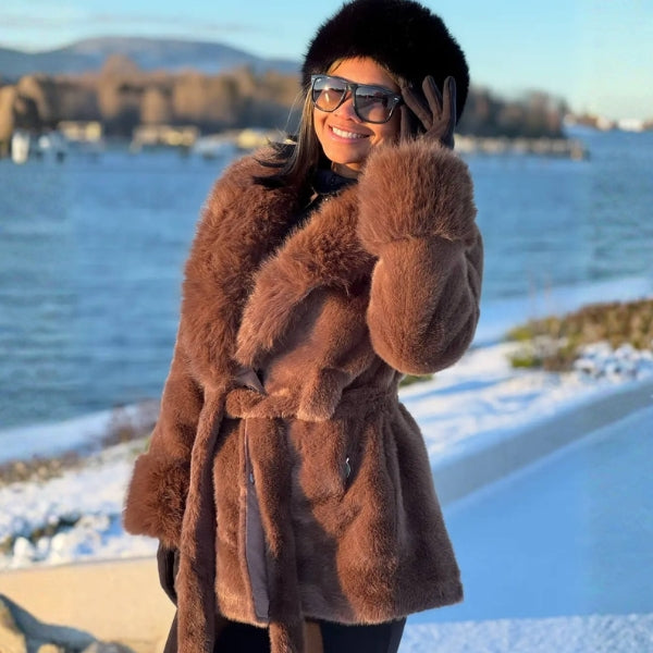 The Jessa Faux Fur Wrap Coat