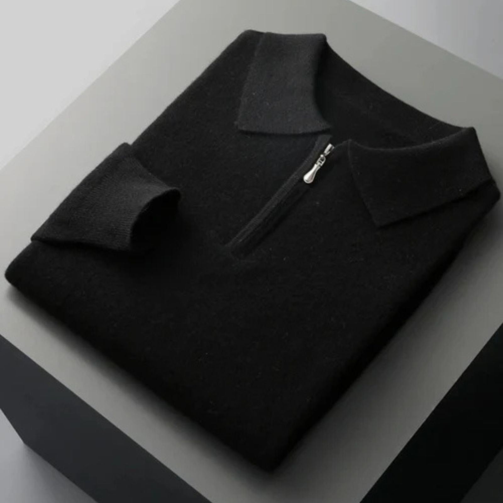 The Vienna Merino Wool Half Zip Polo