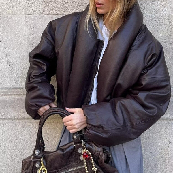 The Aspen Puffer-Collar Cropped Jacket