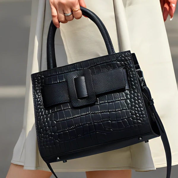 The Florence Buckle-Front Top-Handle Tote