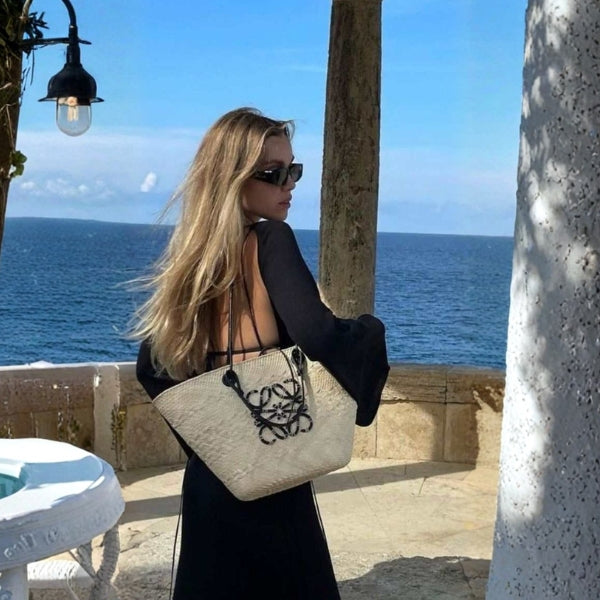 The Mallorca Logo-Detail Woven Tote