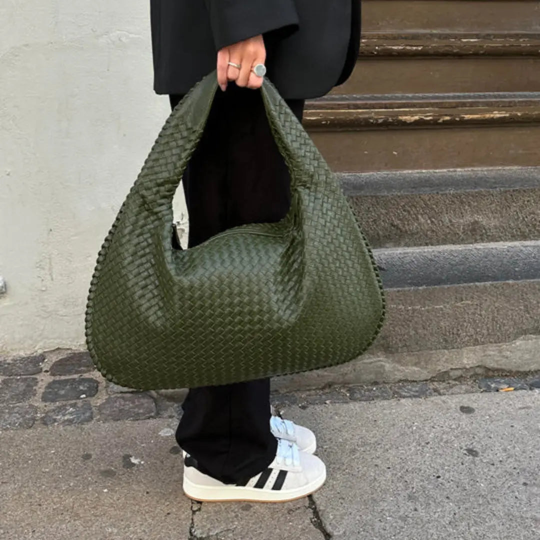 The Bordeaux Woven Leather Tote