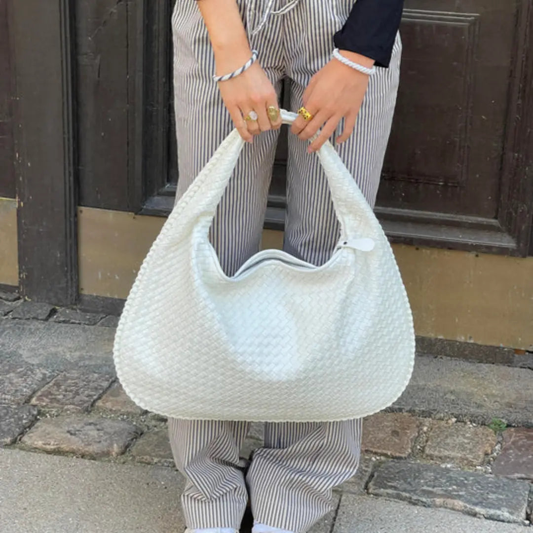The Bordeaux Woven Leather Tote
