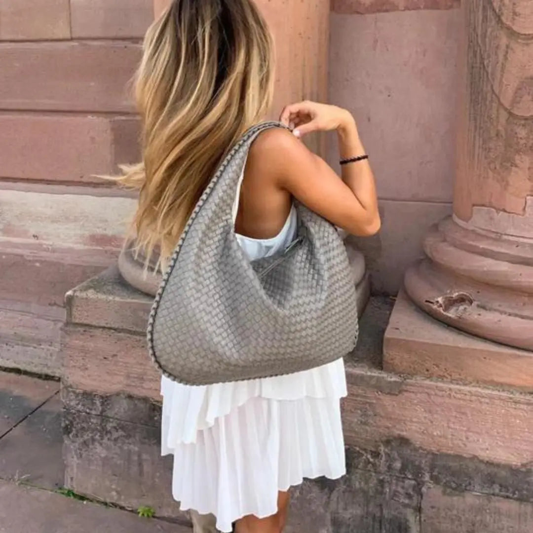 The Bordeaux Woven Leather Tote