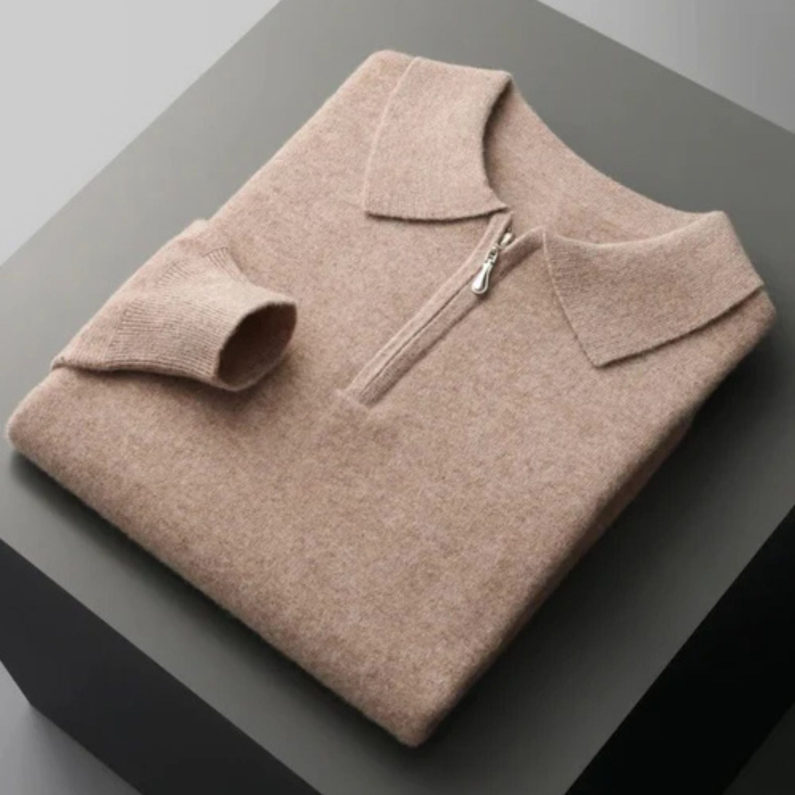 The Vienna Merino Wool Half Zip Polo