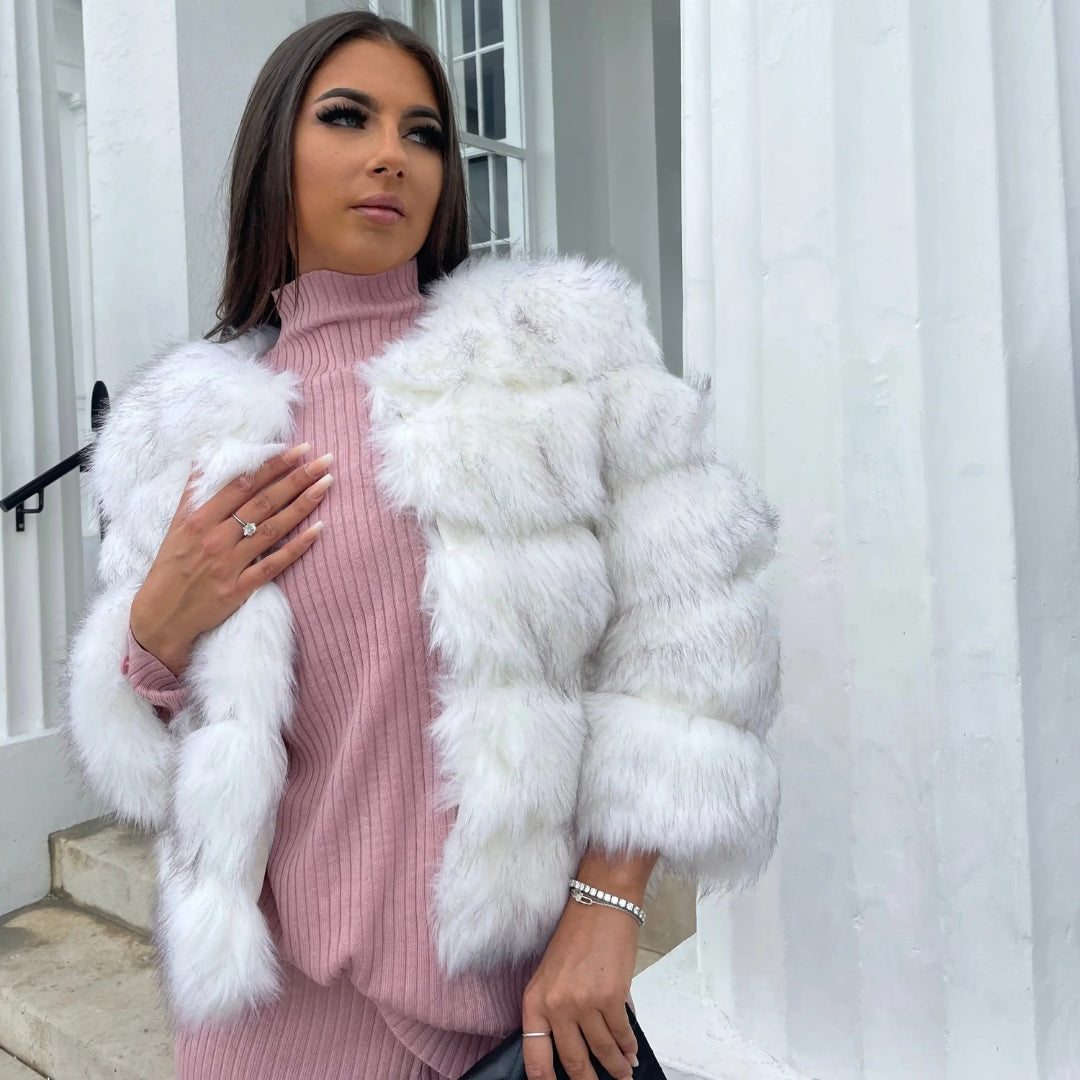 The Vienna Plush-Fur Cropped Jacket