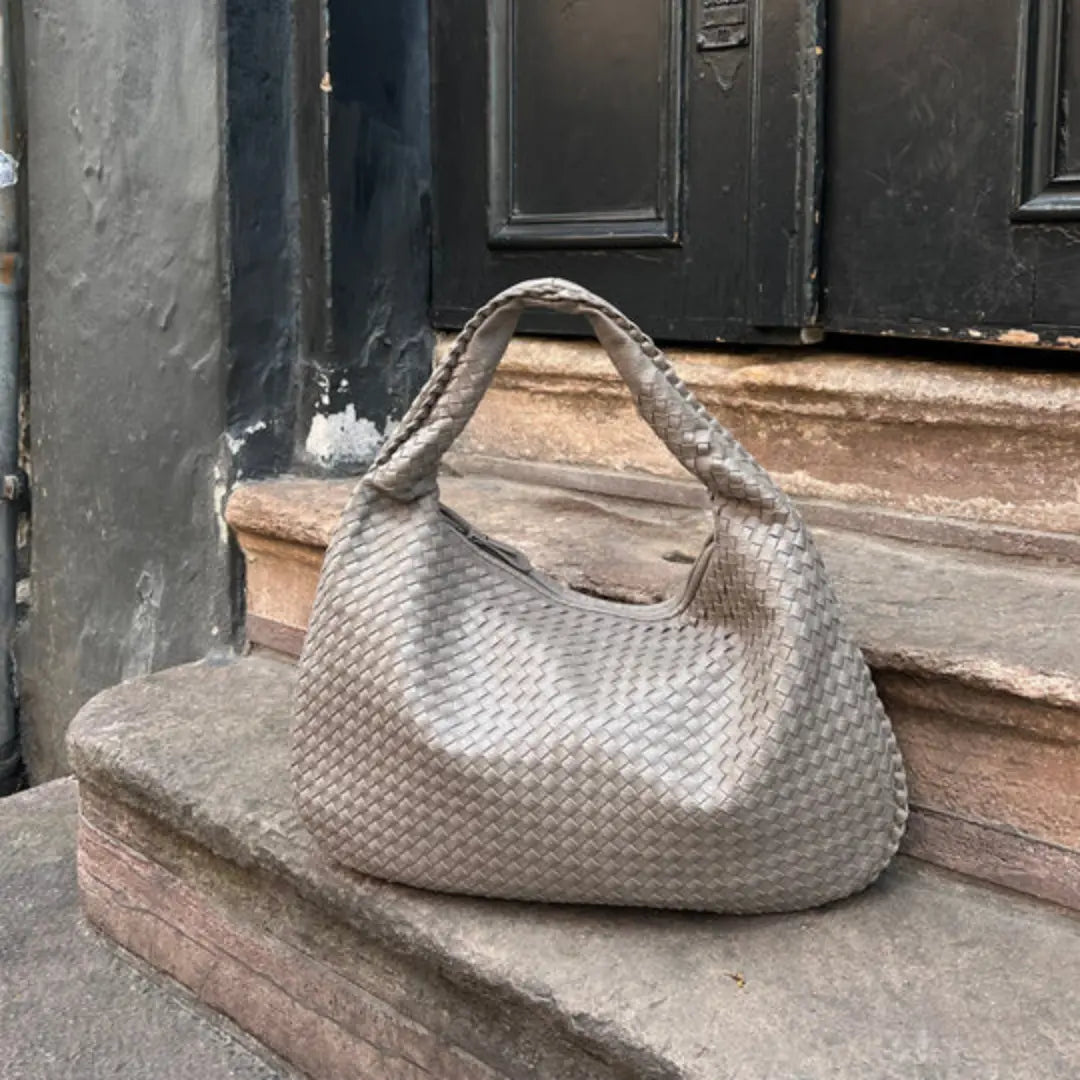 The Bordeaux Woven Leather Tote