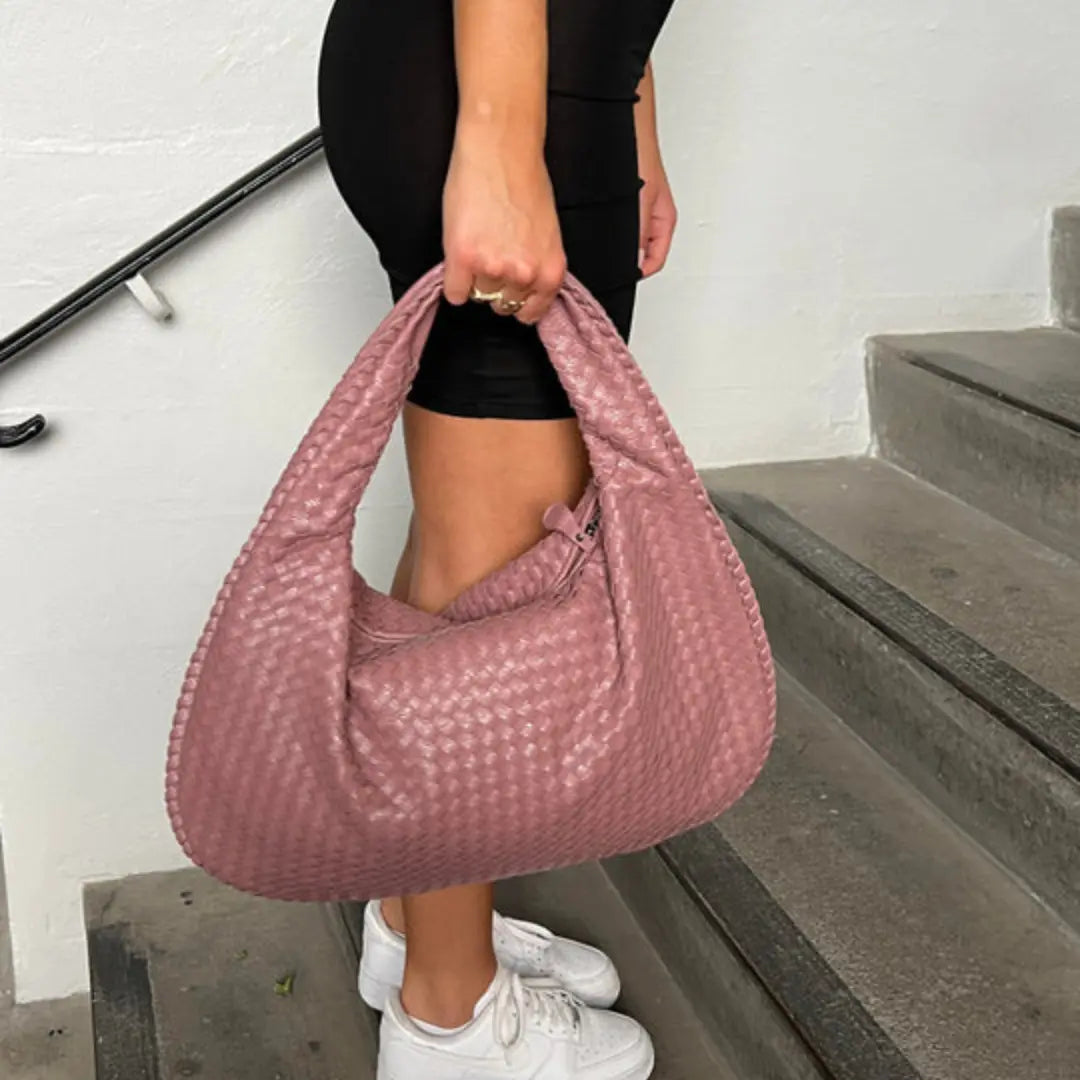 The Bordeaux Woven Leather Tote
