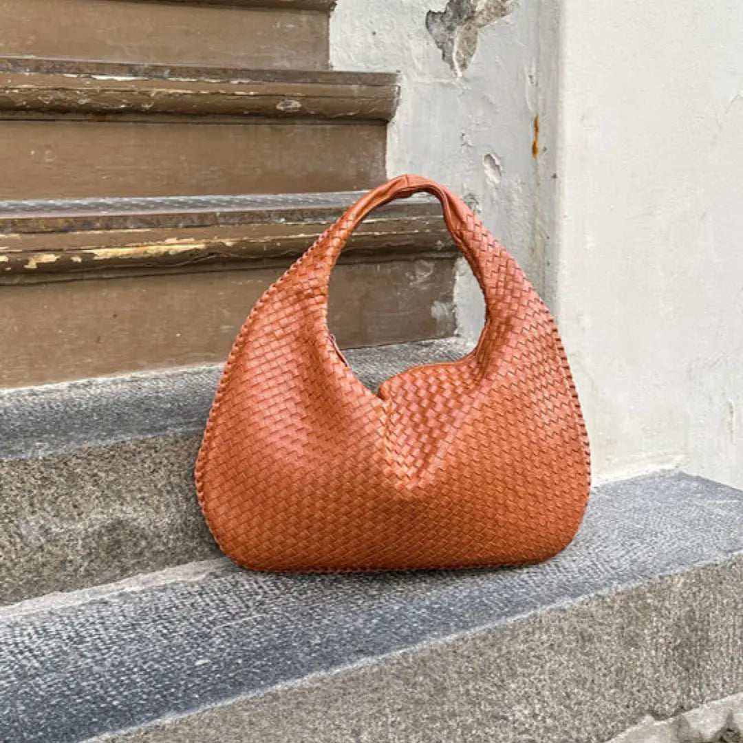 The Bordeaux Woven Leather Tote