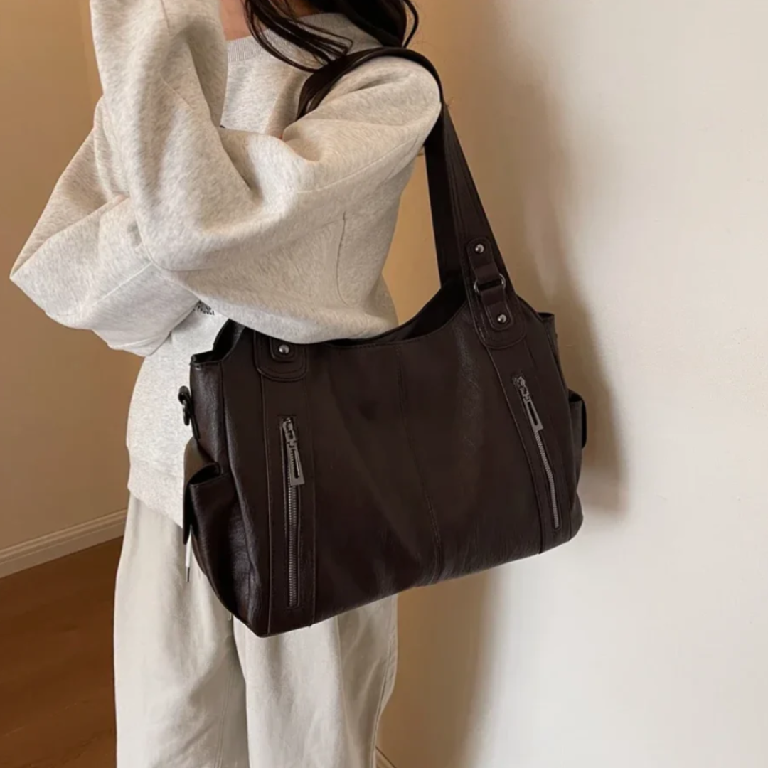 The Turin Leather Crossbody Tote Bag
