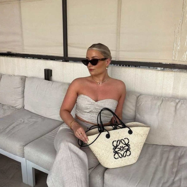 The Mallorca Logo-Detail Woven Tote