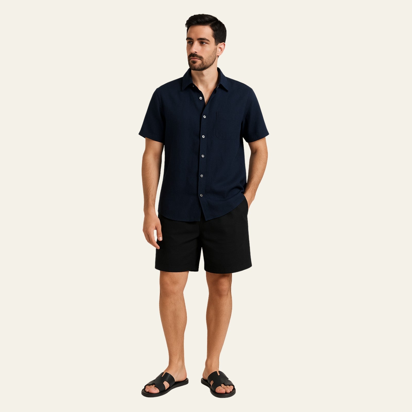 The Riviera Linen Set Black