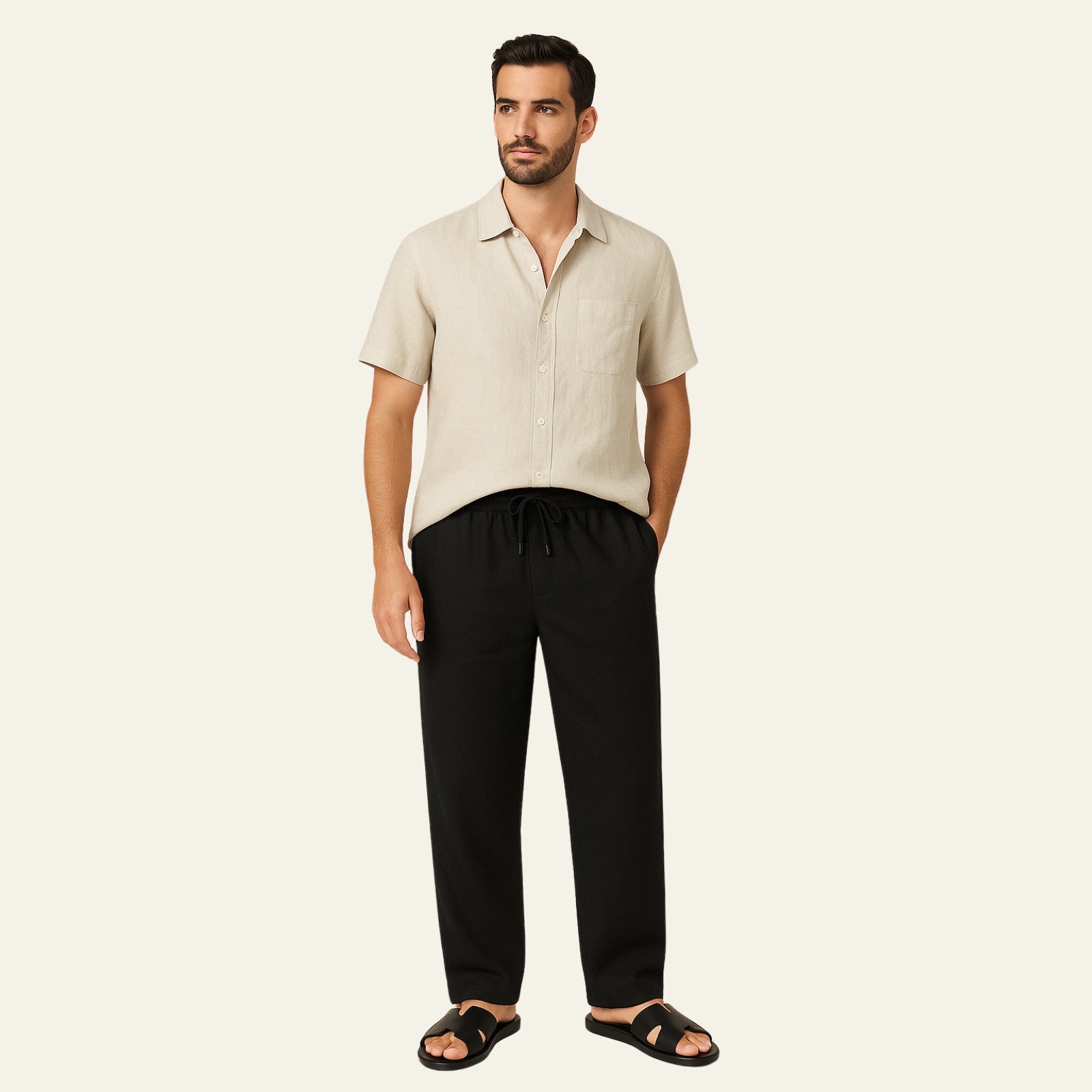The Provençal Linen Set Black