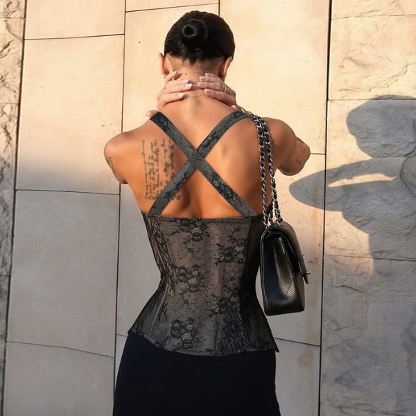 The Parisian Lace-Trim Corset Top