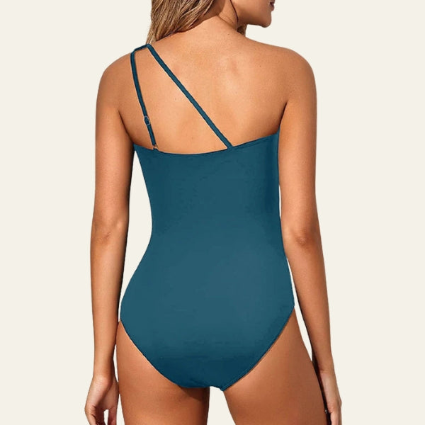 The Capri Ruched One-Shoulder Swimsuit