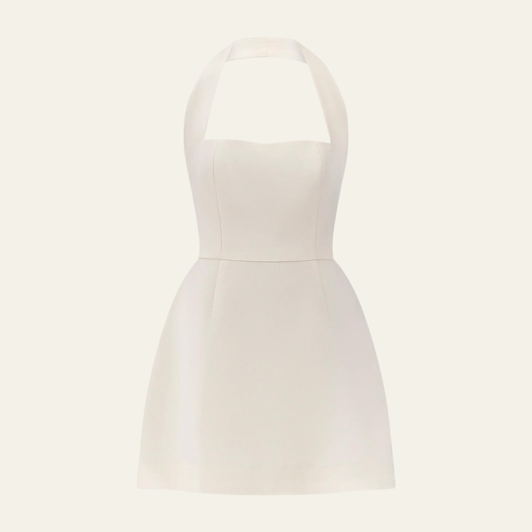 The Milan Structured Halter Mini Dress