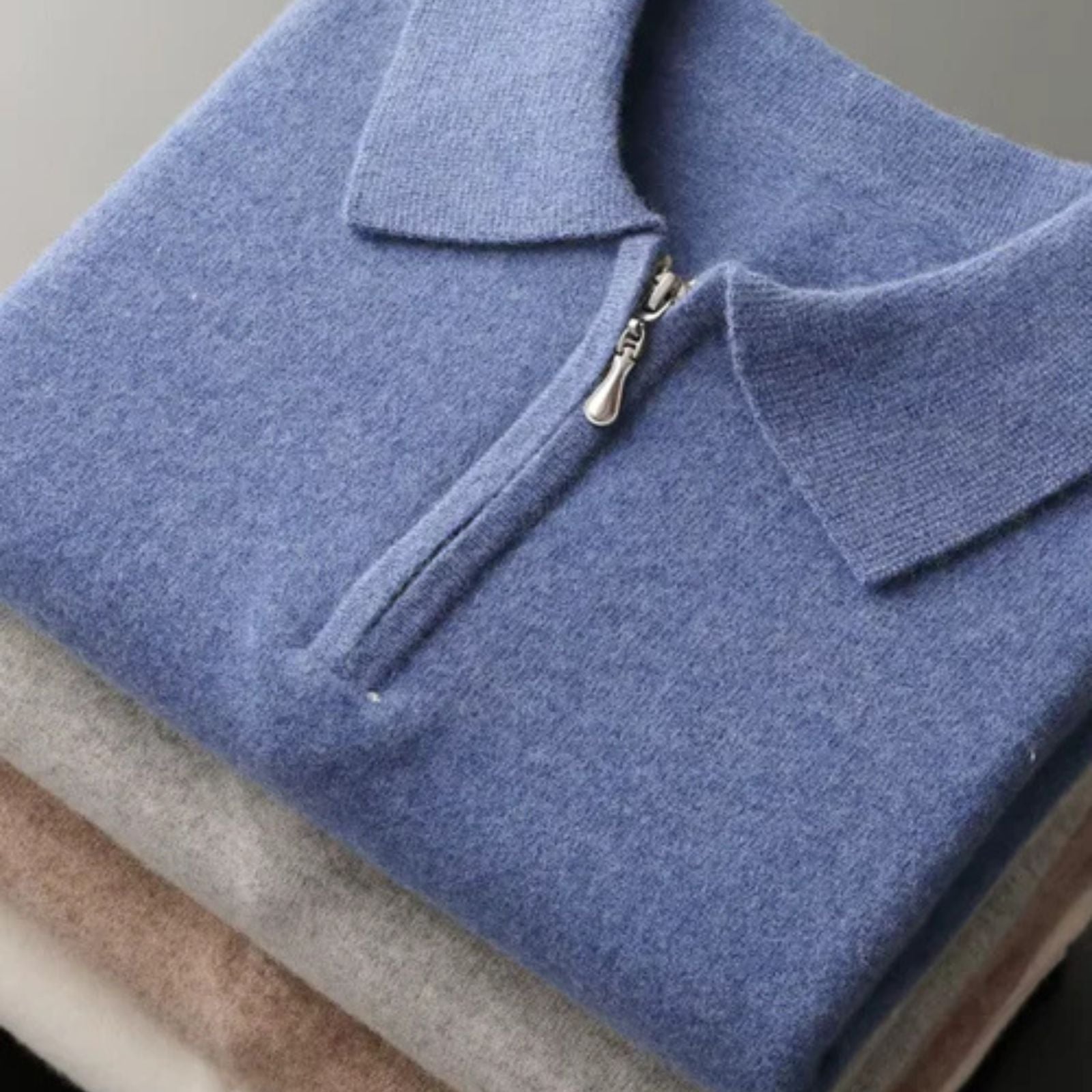 The Vienna Merino Wool Half Zip Polo