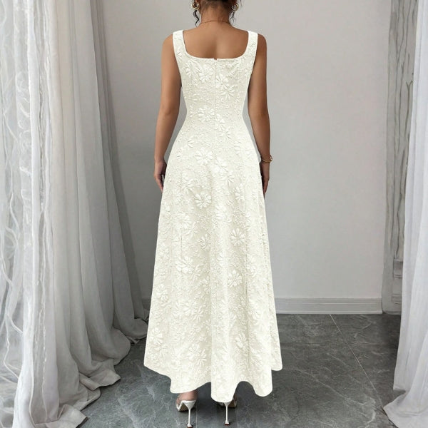 The Santorini Jacquard Floral Maxi Dress
