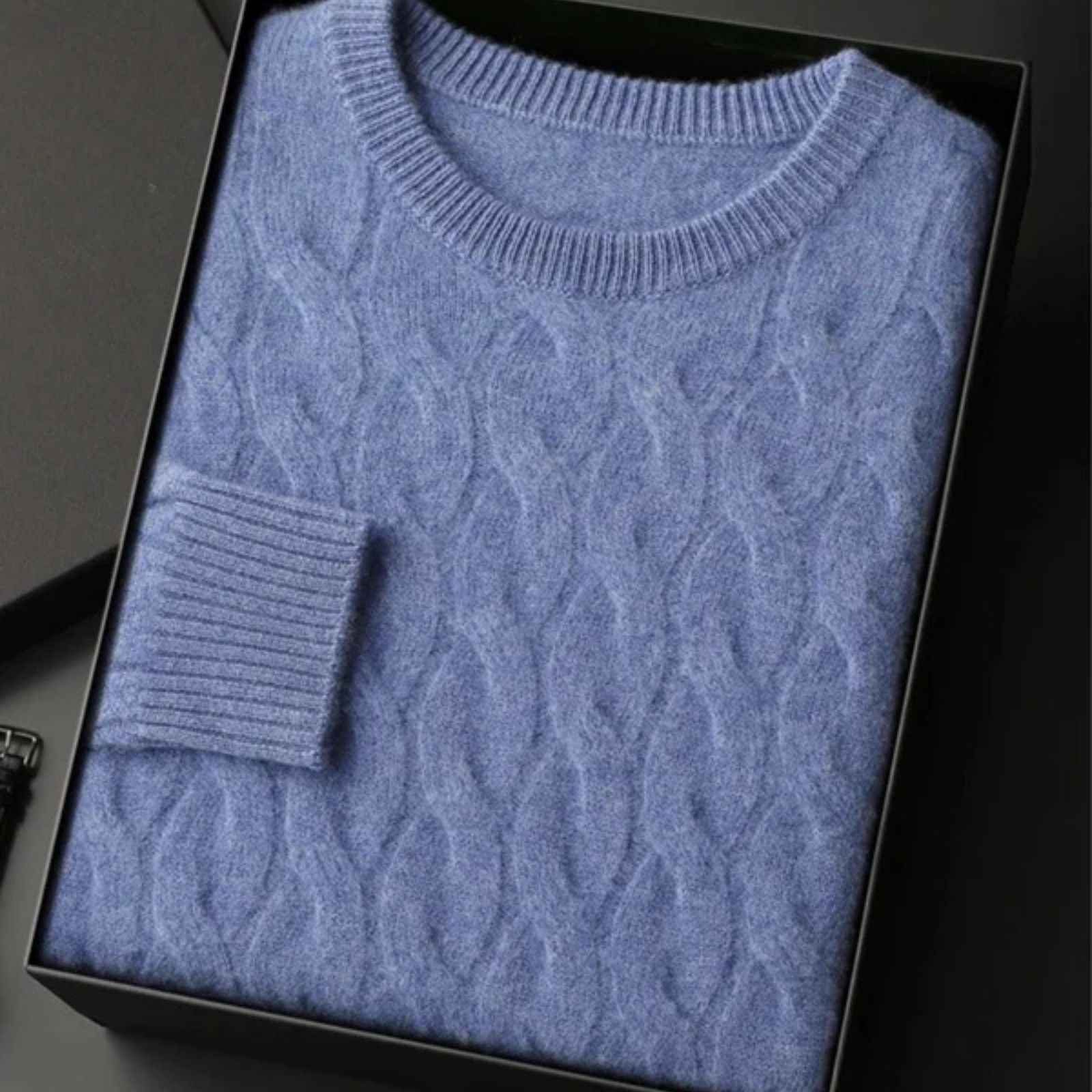 The St. Moritz Cashmere Cable Crewneck